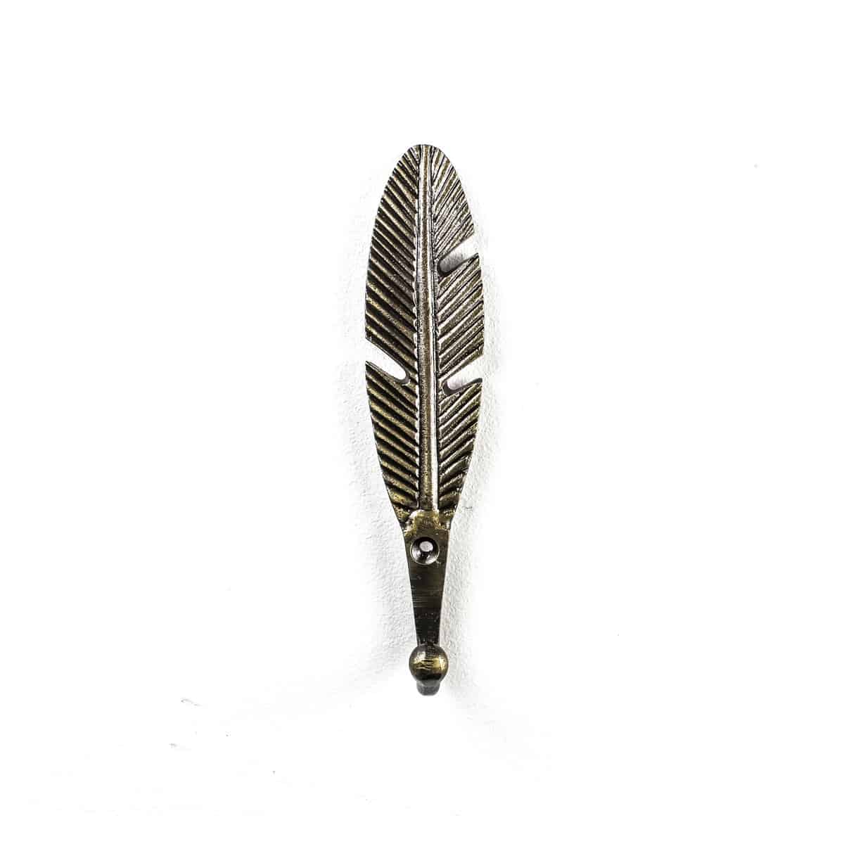 Antique Gold Feather Wall Hook - Shop for cabinet knobs and wall hooks  online