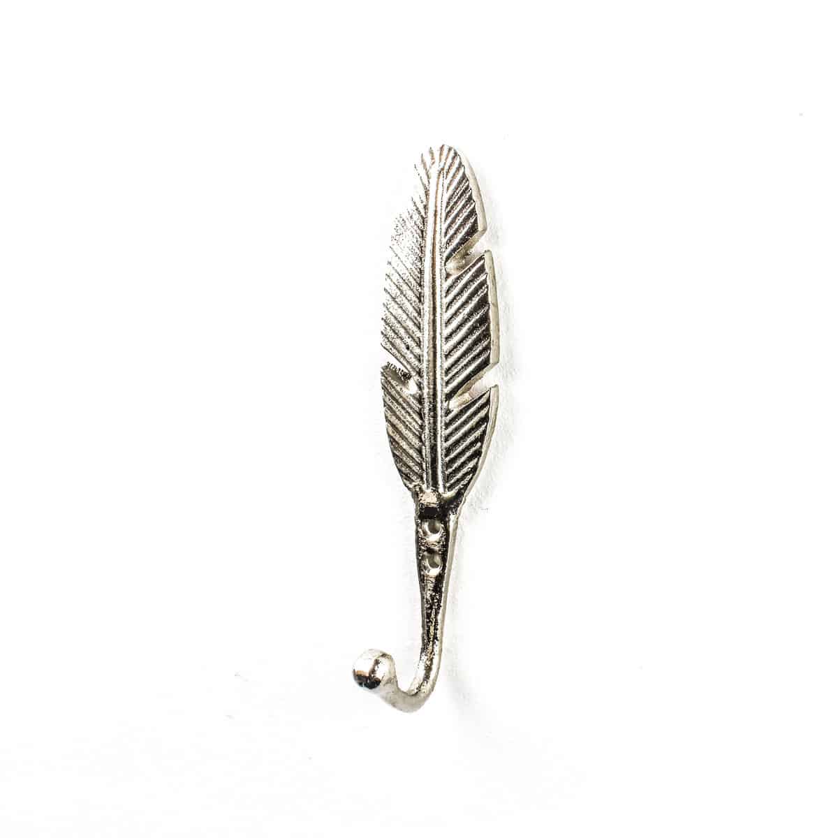 Silver Feather Wall Hook - Shop for cabinet knobs and wall hooks online