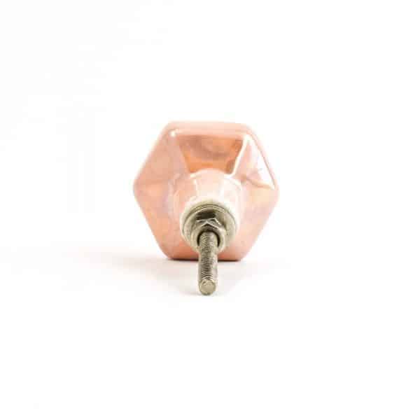 Pearled Peach Hex Knob - Pearled Peach Hex Knob
