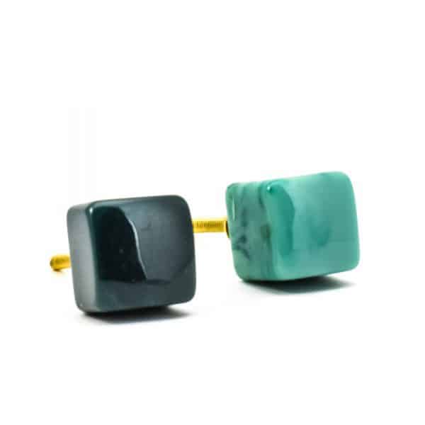 Deep Green Cubed Knob - Deep Green Cubed Knob