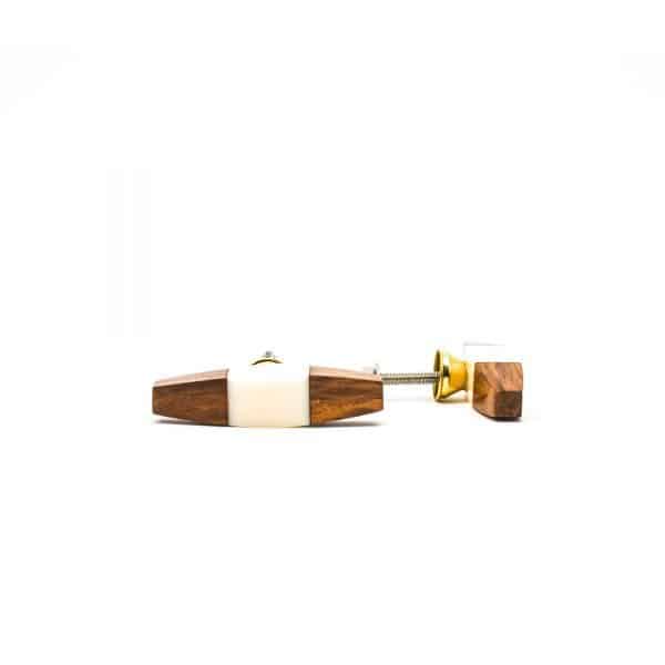 Milky White Resin and Wood Pull - Milky White Resin and Wood Pull