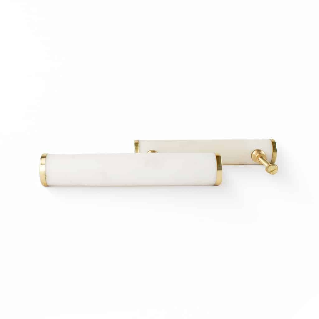 White Marble and Brass Cylinder Handle - Shop for Cabinet knobs