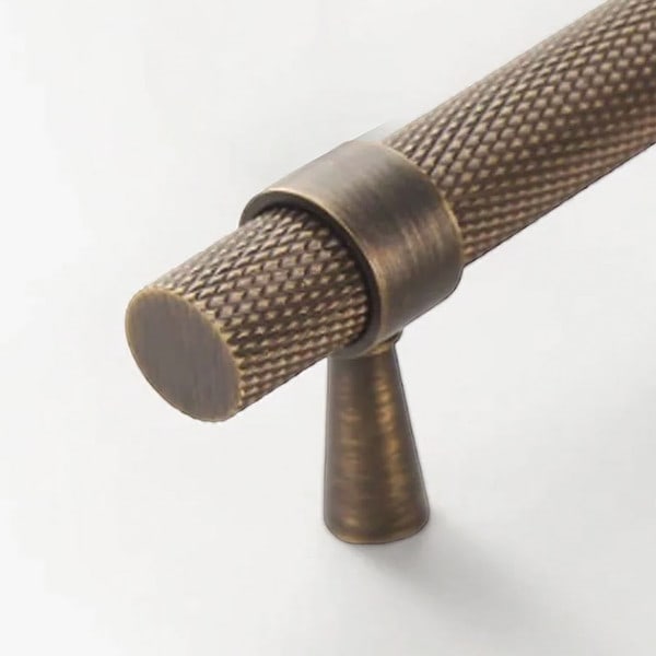 Porto - Knurled Antique Bronze Brass Handle - Knurled Antique Bronze Brass Handle