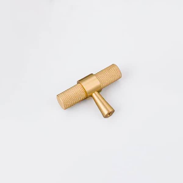 Porto - Knurled Brushed Brass Pull - Knurled Brushed Brass Pull