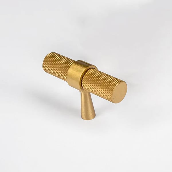 Porto - Knurled Brushed Brass Pull - Knurled Brushed Brass Pull