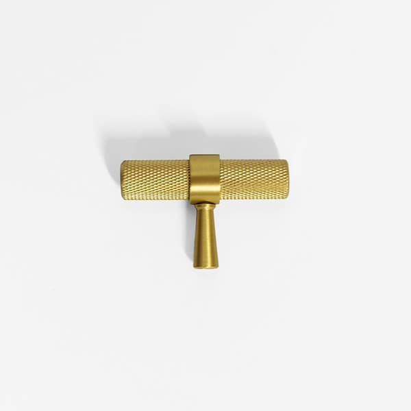 Porto - Knurled Brushed Brass Pull - Knurled Brushed Brass Pull