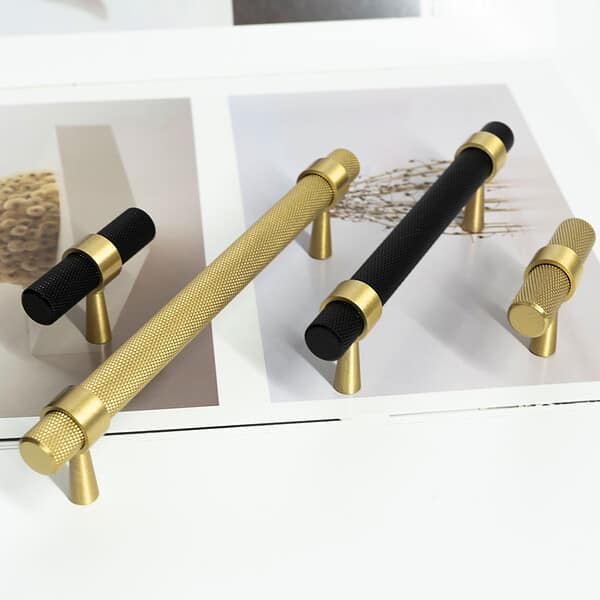 Porto - Knurled Brushed Brass Pull - Knurled Brushed Brass Pull