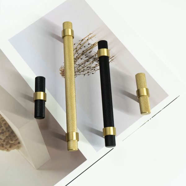 Porto - Knurled Brushed Brass Pull - Knurled Brushed Brass Pull