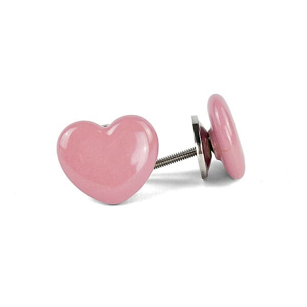Pink Ceramic Heart Knob - Pink Ceramic Heart Knob