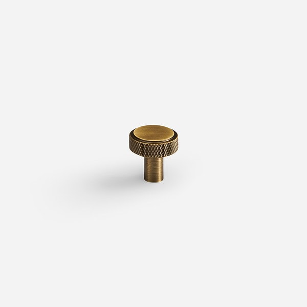 Lija - Knurled Brass Antique Bronze Knob - Knurled Antique Bronze Brass