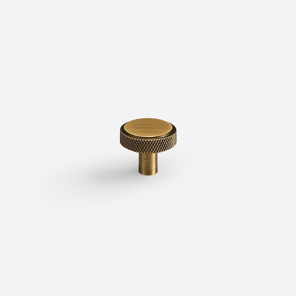 Lija - Knurled Brass Antique Bronze Knob - Knurled Antique Bronze Brass