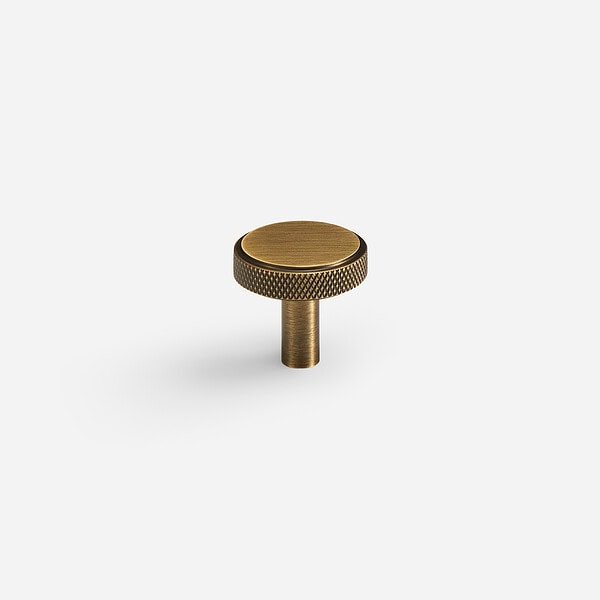 Lija - Knurled Brass Antique Bronze Knob - Knurled Antique Bronze Brass