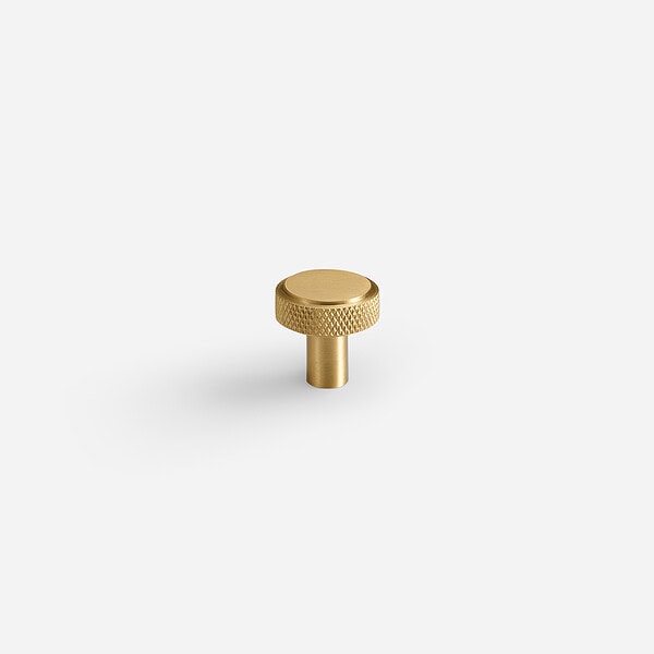 Lija - Knurled Brushed Brass Knob - Knurled Brushed Brass Knob