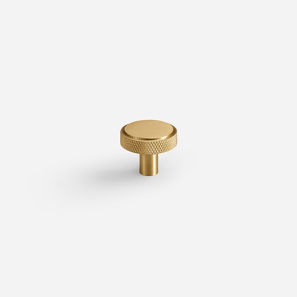 Lija - Knurled Brushed Brass Knob - Knurled Brushed Brass Knob