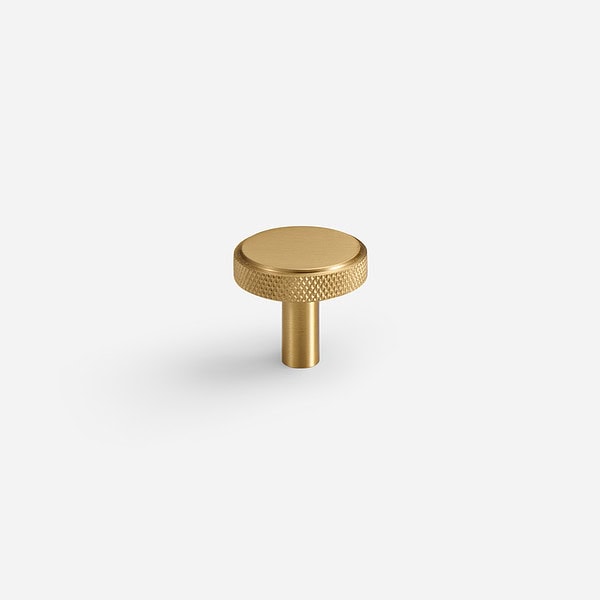 Lija - Knurled Brushed Brass Knob - Knurled Brushed Brass Knob