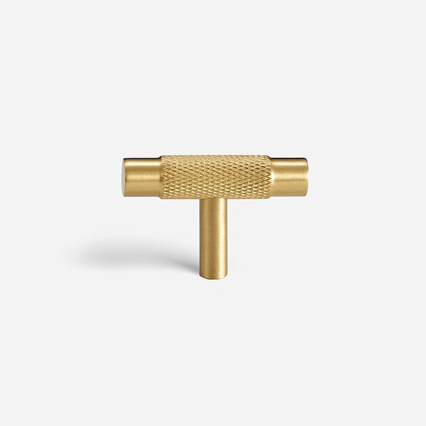 Lija - Knurled Brushed Brass Pull - Knurled Brushed Brass