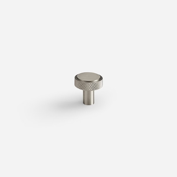 Lija - Knurled Brushed Nickel Brass Knob - Knurled Brushed Nickel Brass