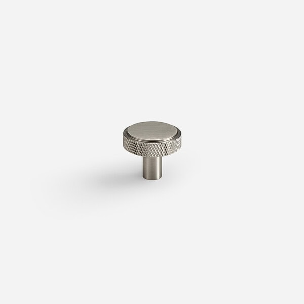 Lija - Knurled Brushed Nickel Brass Knob - Knurled Brushed Nickel Brass