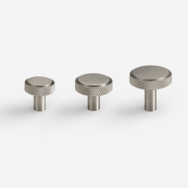 Lija - Knurled Brushed Nickel Brass Knob - Knurled Brushed Nickel Brass