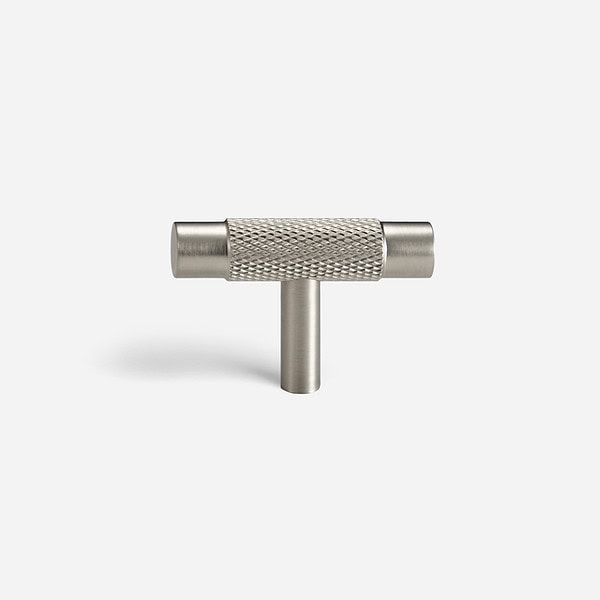 Lija - Knurled Brushed Nickel Brass Pull - Knurled Brushed Nickel Brass