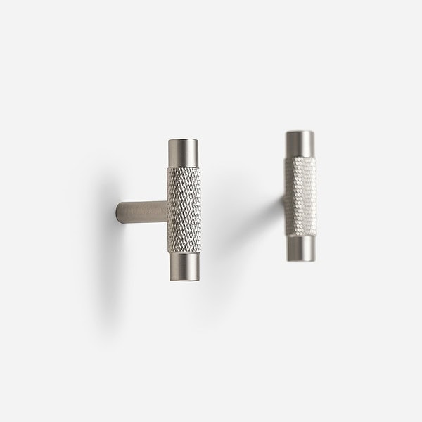 Lija - Knurled Brushed Nickel Brass Pull - Knurled Brushed Nickel Brass