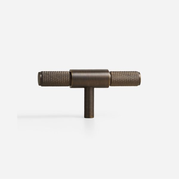 Ekati - Knurled Antique Bronze Brass Pull - Knurled Antique Bronze Brass