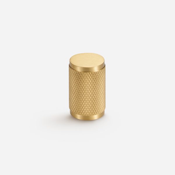 Ekati - Knurled Brushed Brass Knob - Knurled Brushed Brass Knob