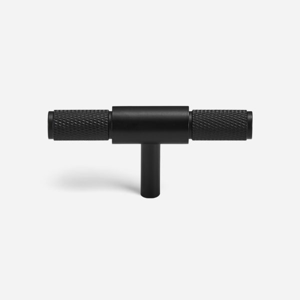 Ekati - Knurled Matte Black Brass Pull - Knurled Matte Black