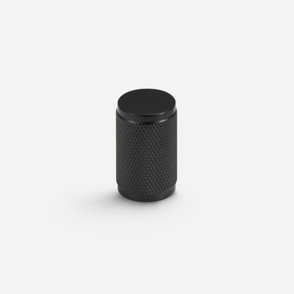 Ekati - Knurled Matte Black Brass Knob - Knurled Matte Black Brass Knob