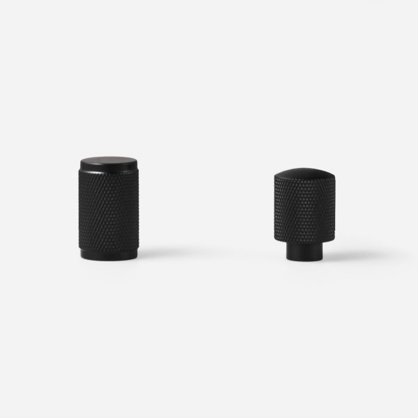 Ekati - Knurled Matte Black Brass Knob - Knurled Matte Black Brass Knob