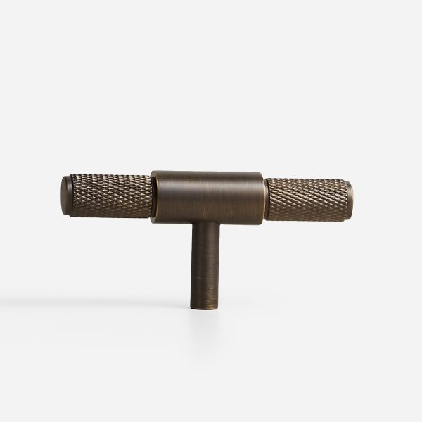 Ekati - Knurled Antique Bronze Brass Pull - Knurled Antique Bronze Brass