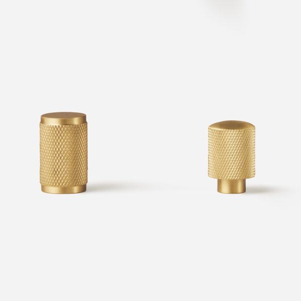 Ekati - Knurled Brushed Brass Knob - Knurled Brushed Brass Knob