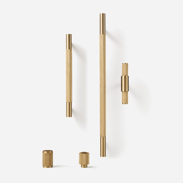 Ekati - Knurled Brushed Brass Pull - Knurled Brushed Brass Pull