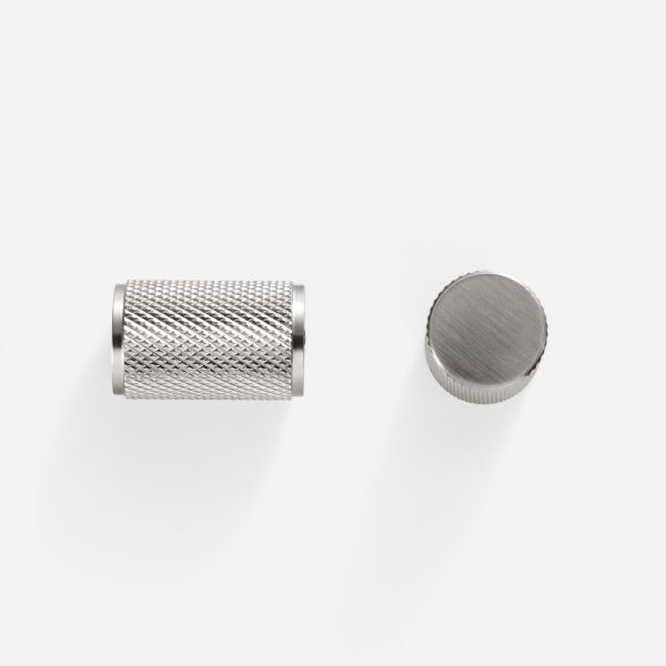 Ekati - Knurled Brushed Nickel Brass Knob - Knurled Brushed Nickel Brass Knob