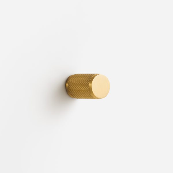 Ekati - Knurled Brushed Brass Knob - Knurled Brushed Brass Knob