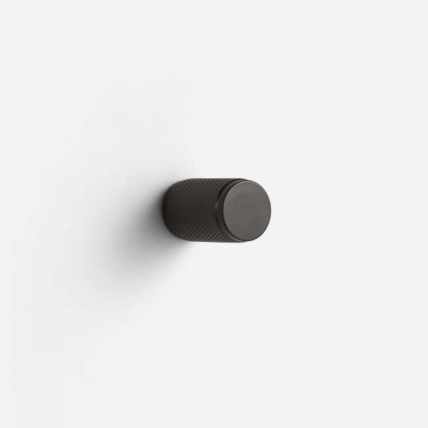 Ekati - Knurled Matte Black Brass Knob - Knurled Matte Black Brass Knob