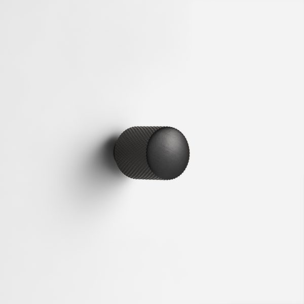 Ekati - Matte Black Brass Barrel Knob - Matte Black Brass Barrel Knob