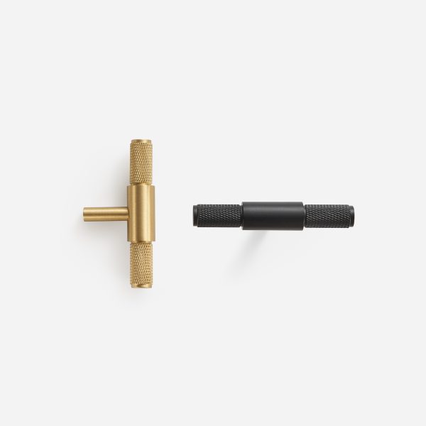 Ekati - Knurled Matte Black Brass Pull - Knurled Matte Black