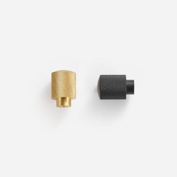 Ekati - Matte Black Brass Barrel Knob - Matte Black Brass Barrel Knob