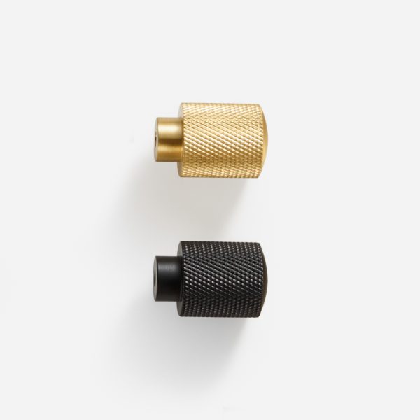 Ekati - Matte Black Brass Barrel Knob - Matte Black Brass Barrel Knob