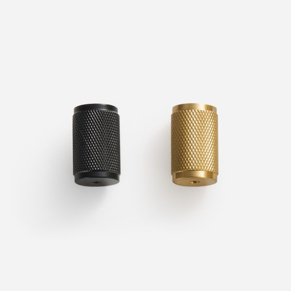 Ekati - Knurled Brushed Brass Knob - Knurled Brushed Brass Knob