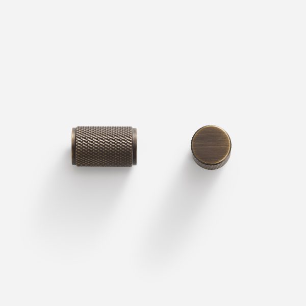 Ekati - Knurled Antique Bronze Brass Knob - Knurled Antique Bronze Brass Knob