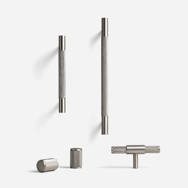 Ekati - Knurled Brushed Nickel Brass Handle - Knurled Brushed Nickel Brass