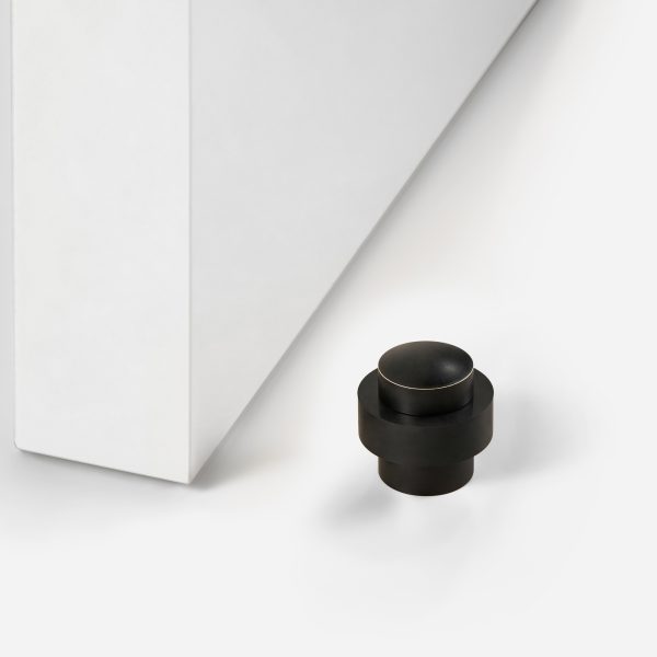 Iba - Matte Black Brass Door Stop - Matte Black Brass Door Stop