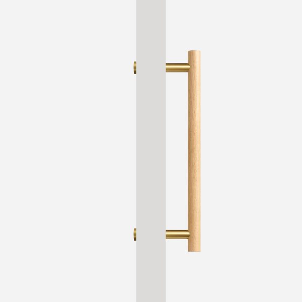 Beech Wood and Matte Brass Door Pull - Beech Wood and Matte Brass Door Pull