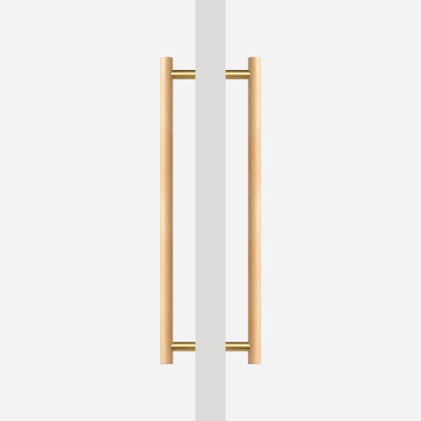 Beech Wood and Matte Brass Door Pull - Beech Wood and Matte Brass Door Pull