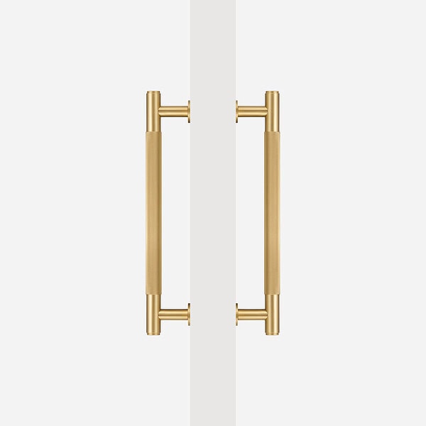 Matte Brass Linear Knurled Door Pull - Matte Brass Linear Knurled Door Pull