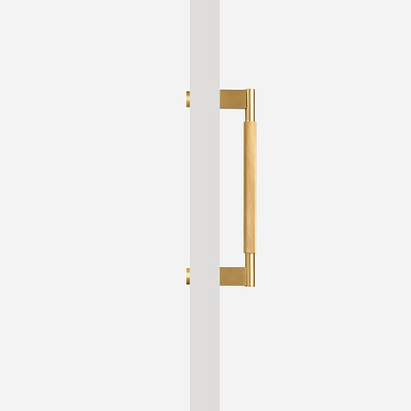 Brushed Brass Knurled Door Pull - Brushed Brass Knurled Door Pull