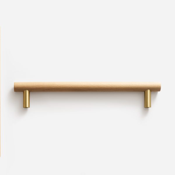 Beech Wood and Matte Brass Door Pull - Beech Wood and Matte Brass Door Pull