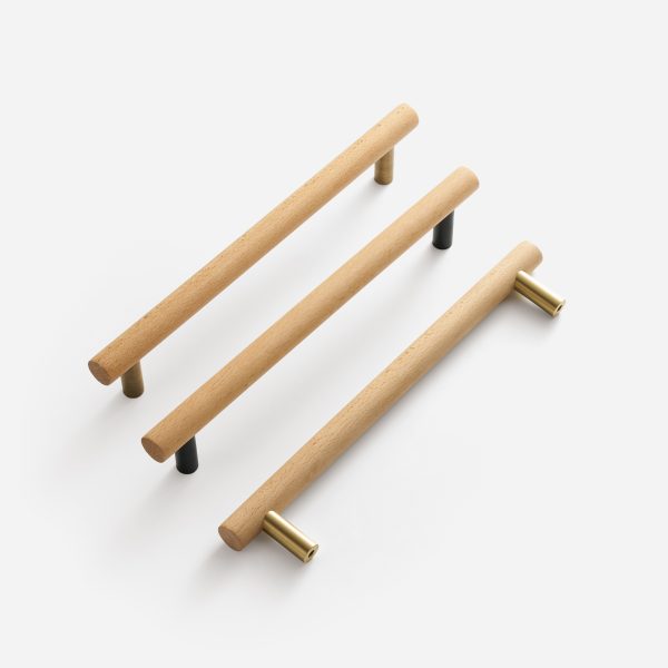 Beech Wood and Matte Brass Door Pull - Beech Wood and Matte Brass Door Pull